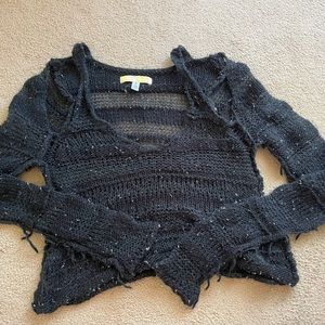 Black open shoulders top